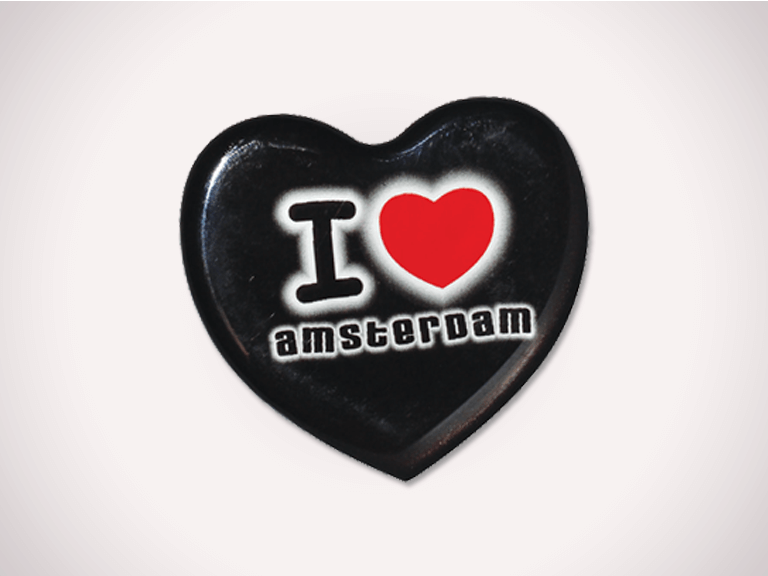 Souvenir magnets Domes Heart 6,5x6,5 cm.